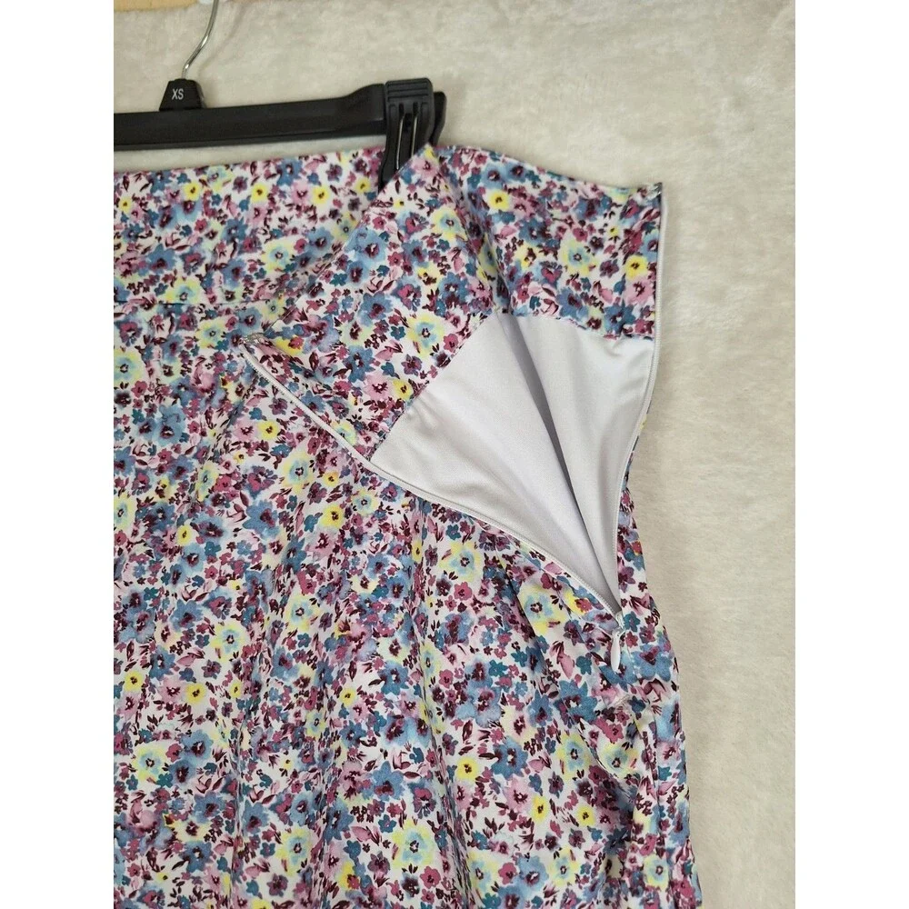 Tek Gear Womens Golf Skort XXL Skirt Shorts Tennis Colorful Floral Zip Closure